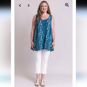 Blue Sky‎ tunic dress, Batic art,Rayon, M